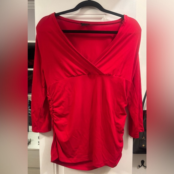 Ann Taylor Tops - Red long sleeve Ann Taylor blouse size large